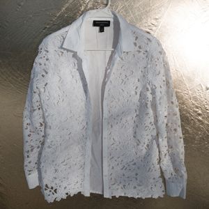 Banana Republic Floral Lace Button Down, size S